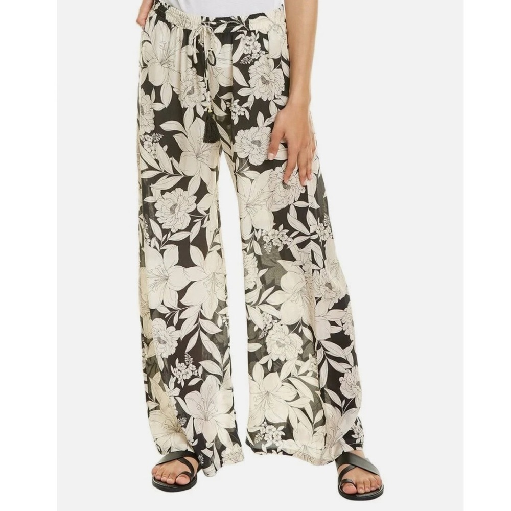 JOHNNY WAS JADE Clemence Easy Pants Silk Floral Wide Leg Lightweight